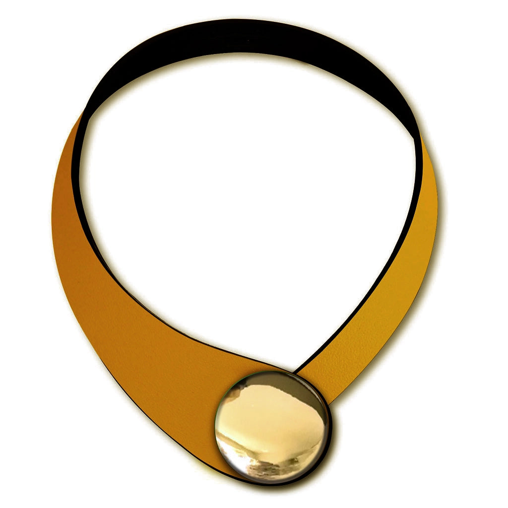 Collana in vera pelle conciata in Italia, frutto della creatività di due architetti italiani. Realizzata con pregiata manifattura Made in Italy, unisce eleganza, praticità e versatilità. I bottoni intercambiabili permettono di personalizzarla facilmente, creando la combinazione perfetta per ogni outfit e occasione.