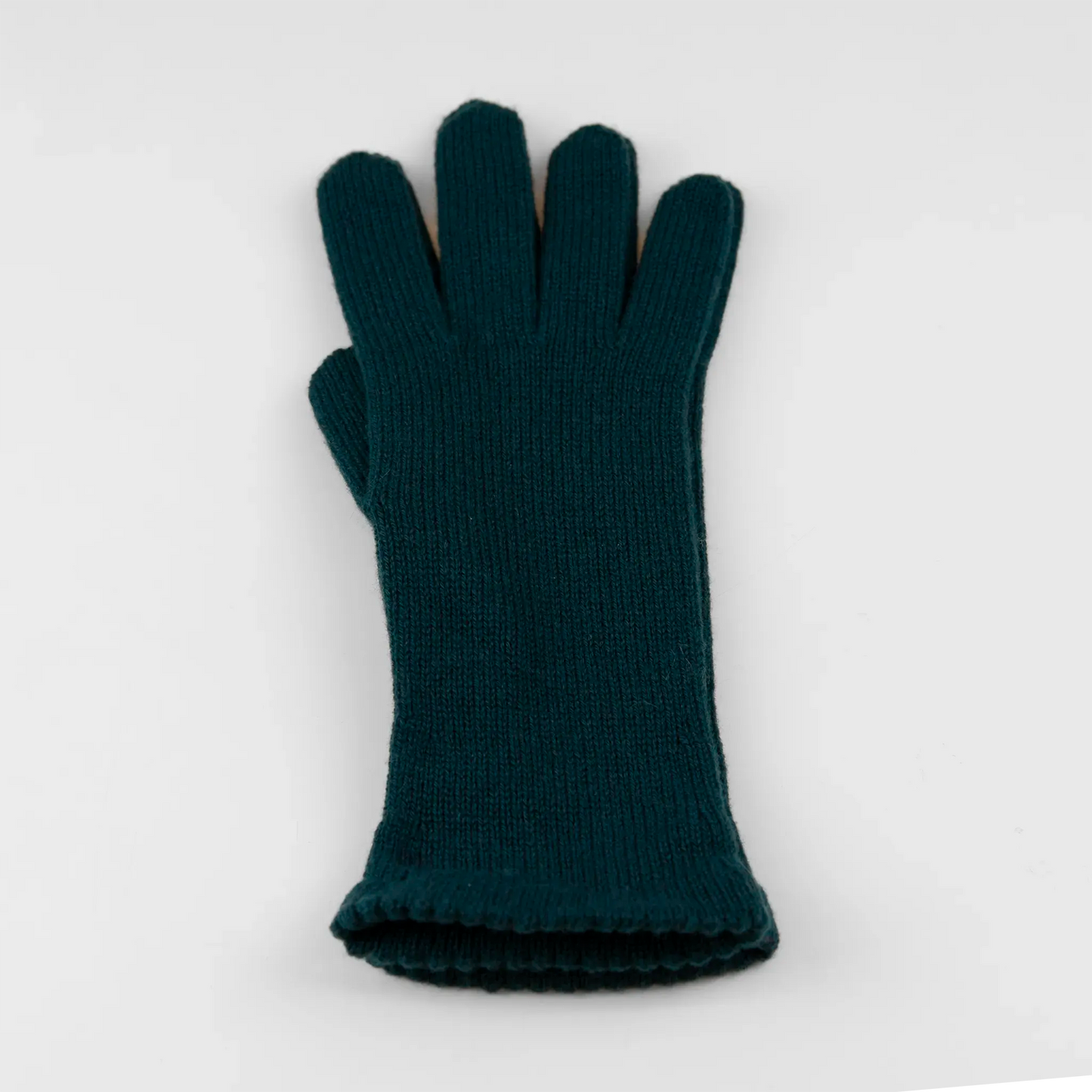 Guanto da donna verde in 100% Cashmere, morbido e confortevole, Made in Italy, con pregiata manifattura artigianale.