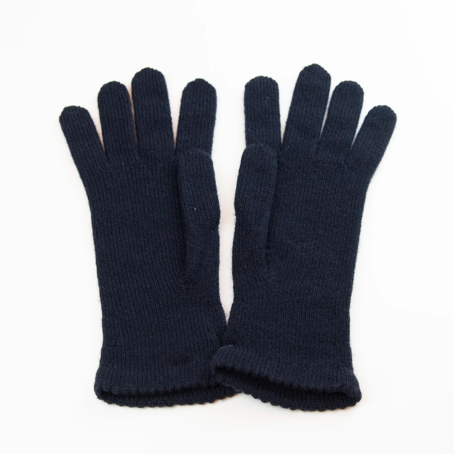 Guanto da donna blu in 100% Cashmere, morbido e confortevole, Made in Italy di pregiata manifattura artigianale.