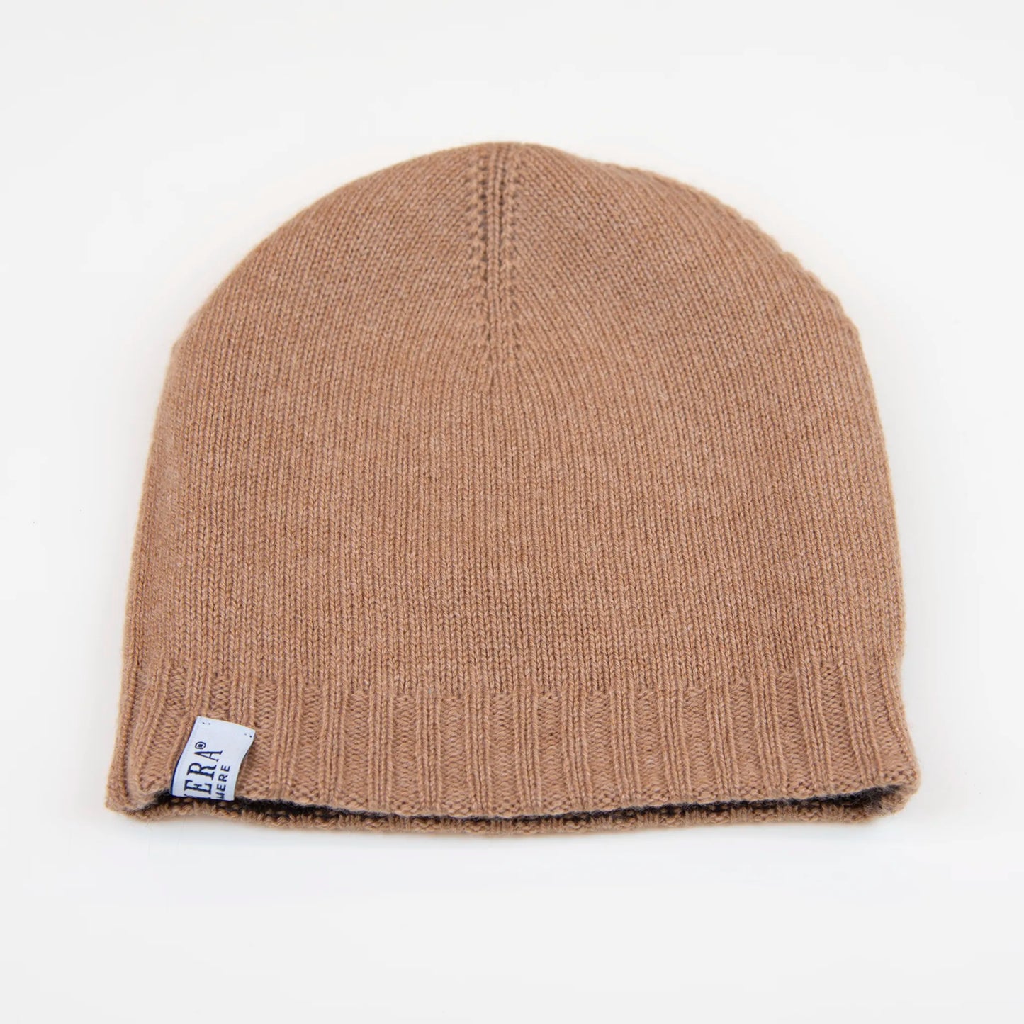 Cuffia doubleface marrone e beige in 100% Cashmere, Made in Italy. Pratica e versatile, può essere indossata con o senza risvolto. Trama rasata e pregiata manifattura per una vestibilità confortevole e di qualità.