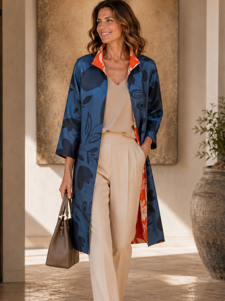 Cardigan “doppio tessuto - double face” Twill di Seta Made in Italy • Sete di Como •