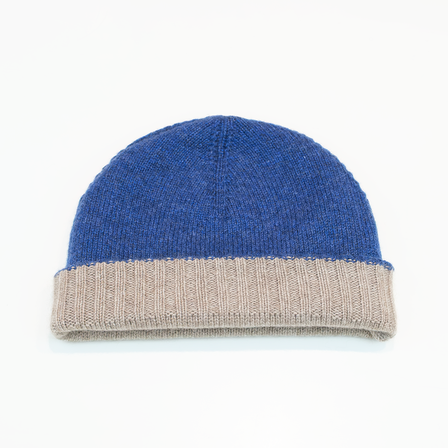 Cuffia double face in 100% cashmere
