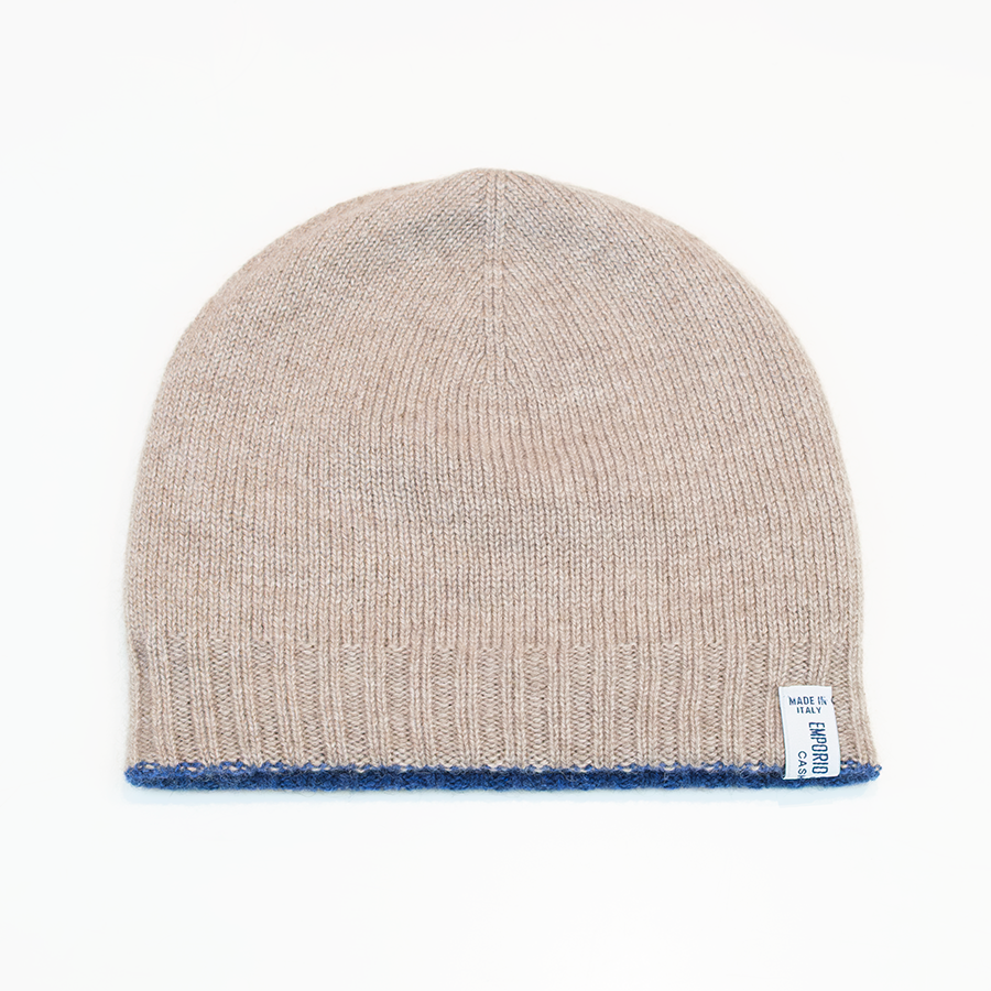 Cuffia double face in 100% cashmere