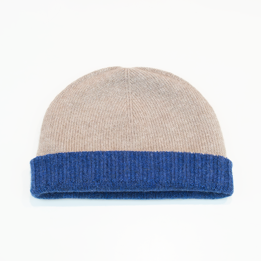 Cuffia double face in 100% cashmere