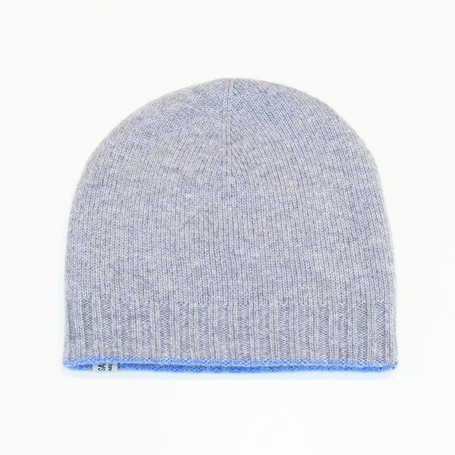 Cuffia double face in 100% cashmere