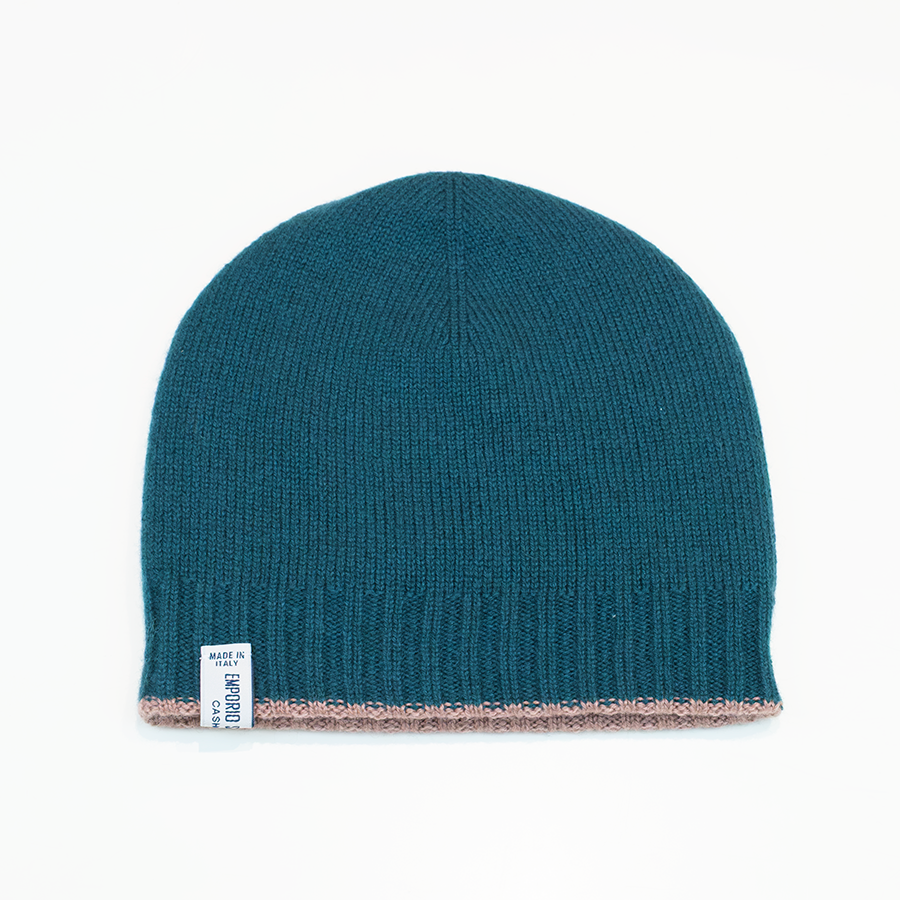 Cuffia double face in 100% cashmere