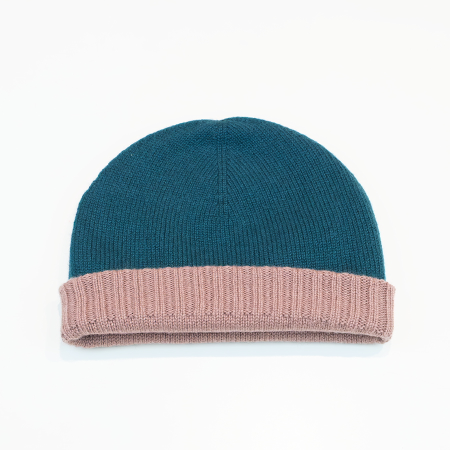 Cuffia double face in 100% cashmere