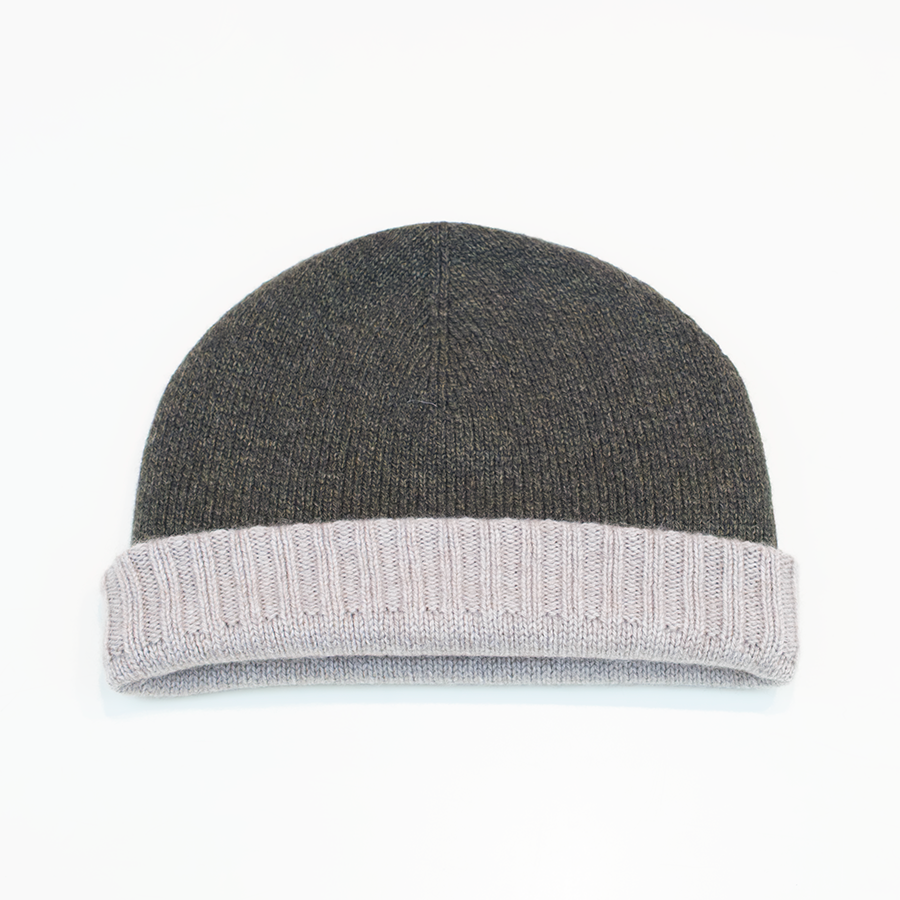 Cuffia double face in 100% cashmere