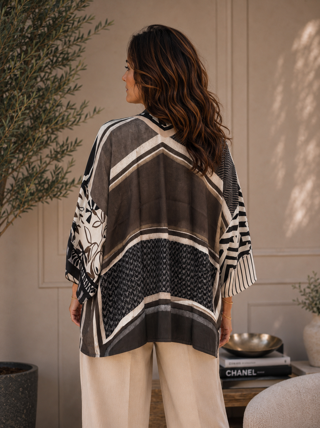 Kimono corto in Twill di Seta Made in Italy - Sete di Como -