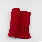 Manicotto treccia rosso in 100% Cashmere morbido, particolarmente confortevole, pregiata manifattura, Made in Italy