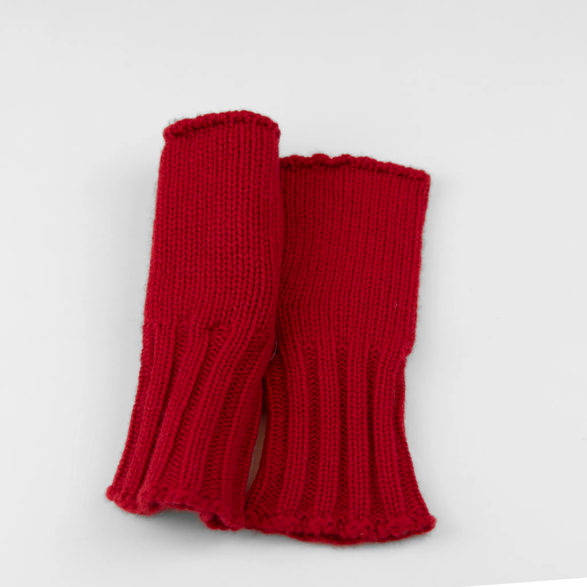 Manicotto treccia rosso in 100% Cashmere morbido, particolarmente confortevole, pregiata manifattura, Made in Italy