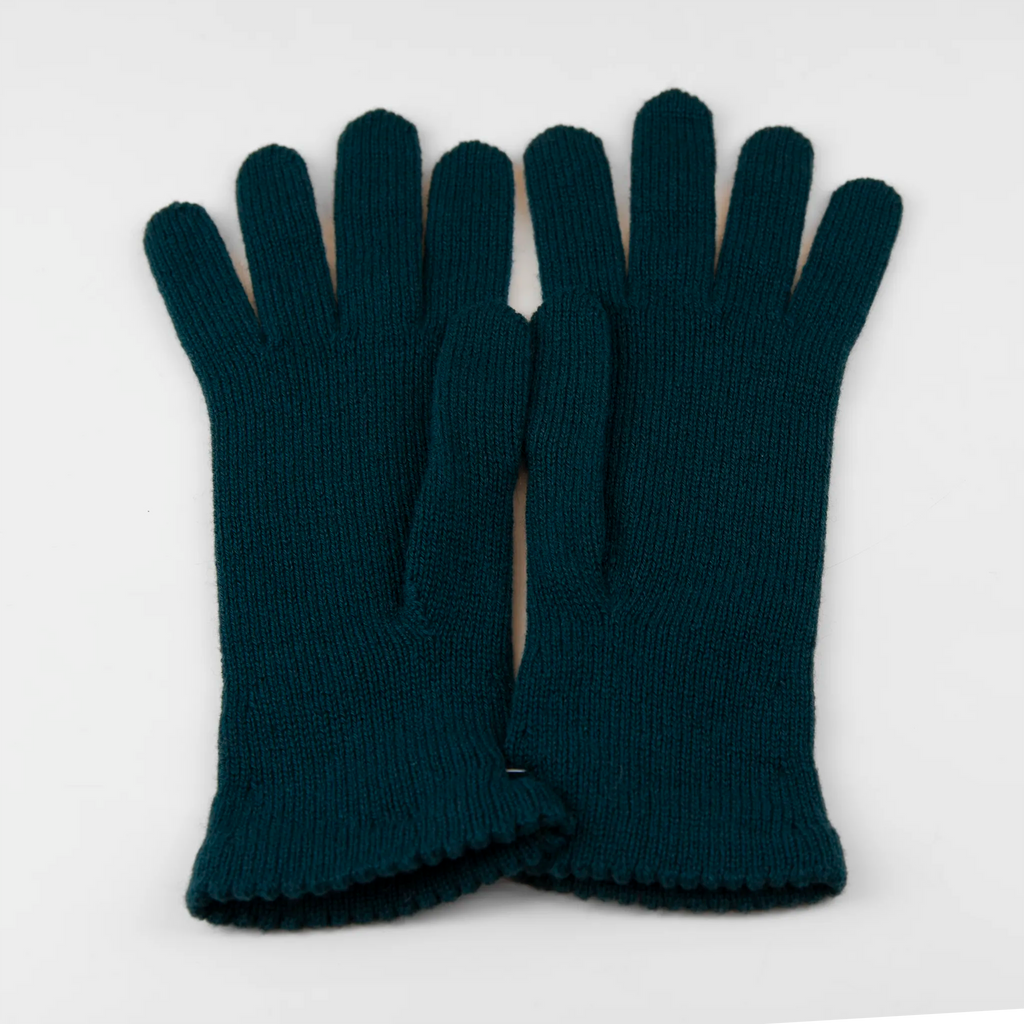 Guanto da donna verde in 100% Cashmere, morbido e confortevole, Made in Italy, con pregiata manifattura artigianale.