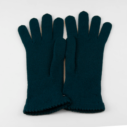 Guanto da donna verde in 100% Cashmere, morbido e confortevole, Made in Italy, con pregiata manifattura artigianale.