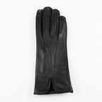 Guanto da donna nero in 100% Nappa sfoderato, senza imbottitura, particolarmente confortevole e con perfetta calzata, Made in Italy.