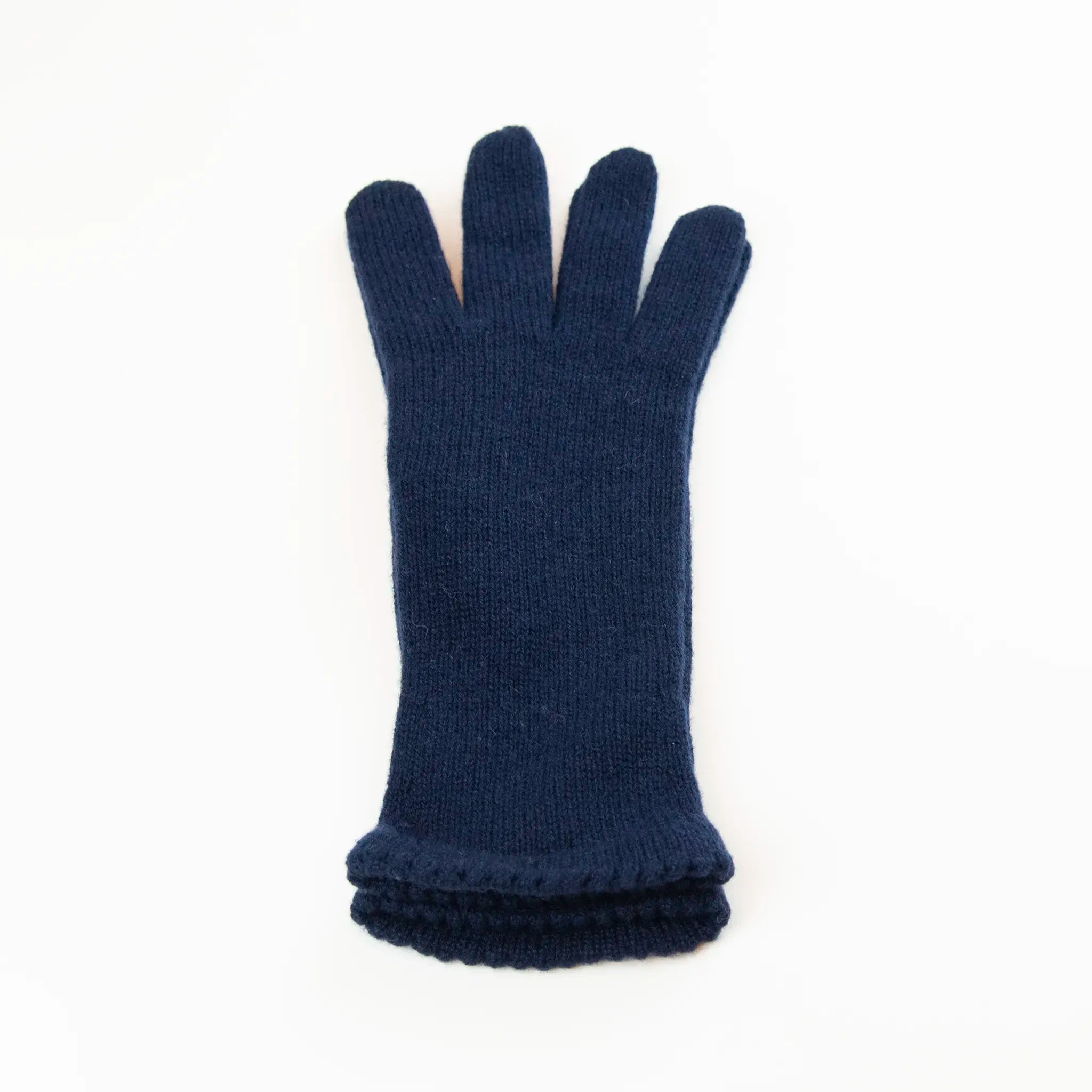 Guanto da donna blu in 100% Cashmere, morbido e confortevole, Made in Italy di pregiata manifattura artigianale.