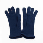 Guanto da donna blu in 100% Cashmere, morbido e confortevole, Made in Italy di pregiata manifattura artigianale.