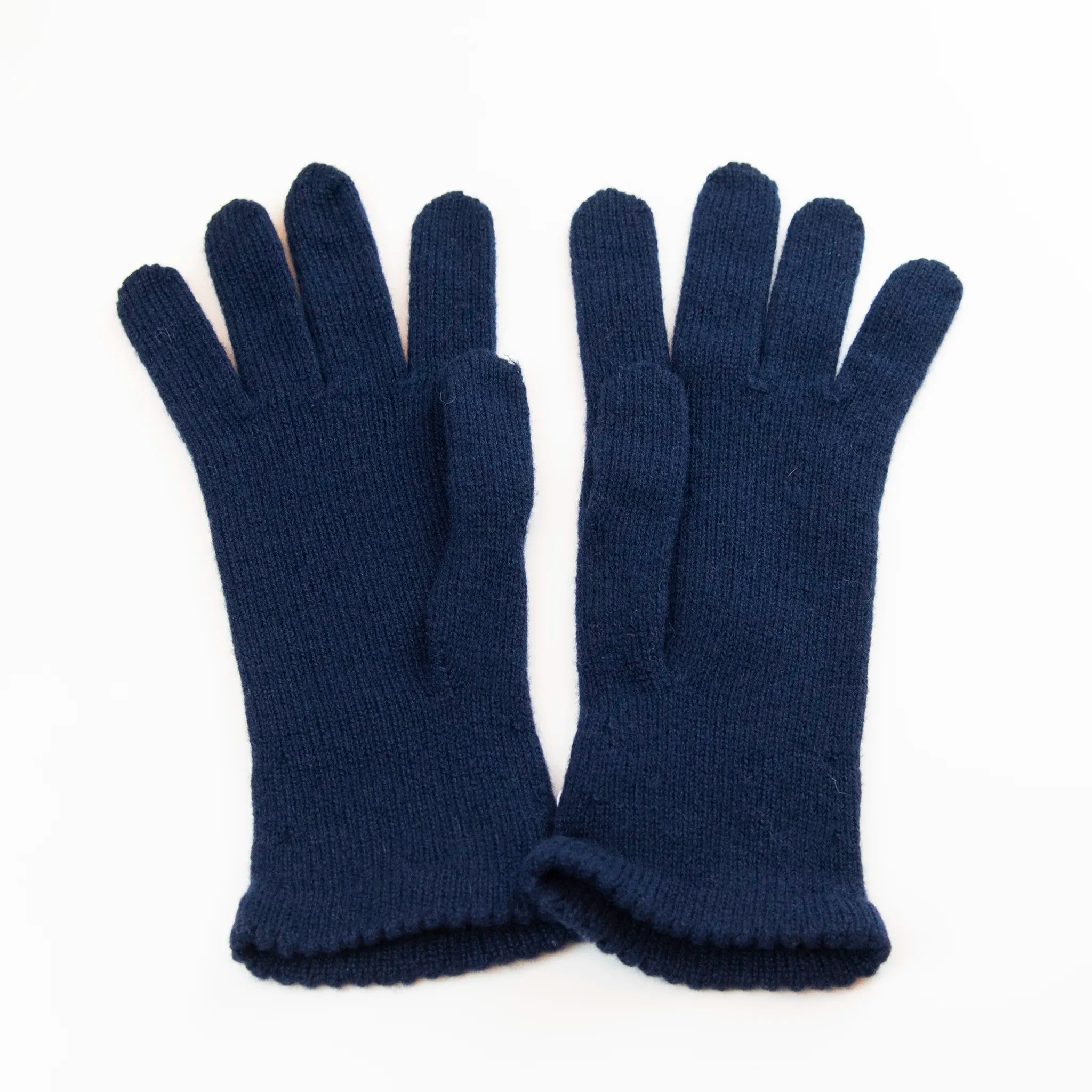 Guanto da donna blu in 100% Cashmere, morbido e confortevole, Made in Italy di pregiata manifattura artigianale.
