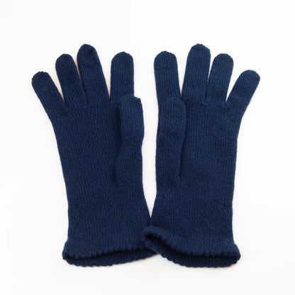 Guanto da donna blu in 100% Cashmere, morbido e confortevole, Made in Italy di pregiata manifattura artigianale.