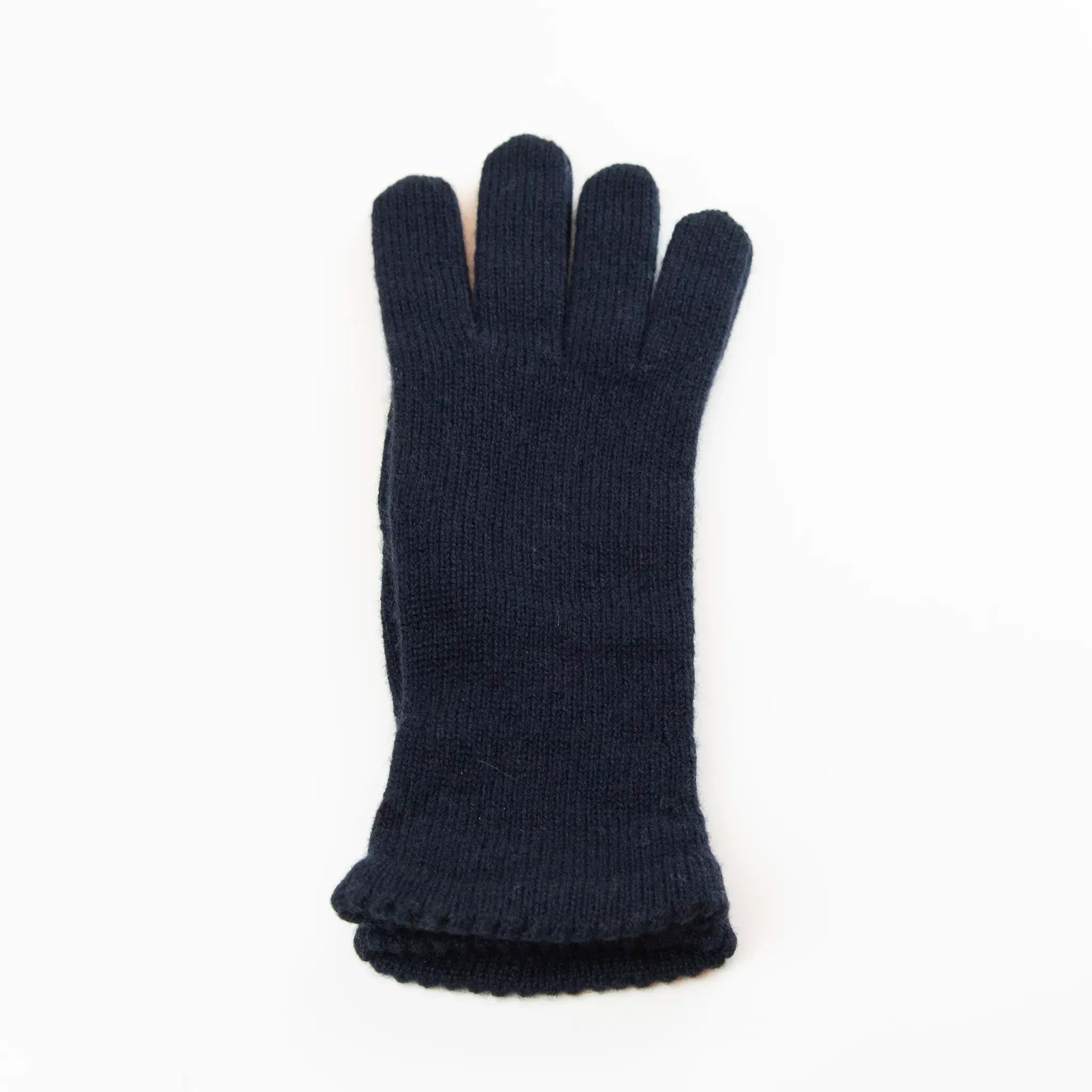 Guanto da donna blu in 100% Cashmere, morbido e confortevole, Made in Italy di pregiata manifattura artigianale.