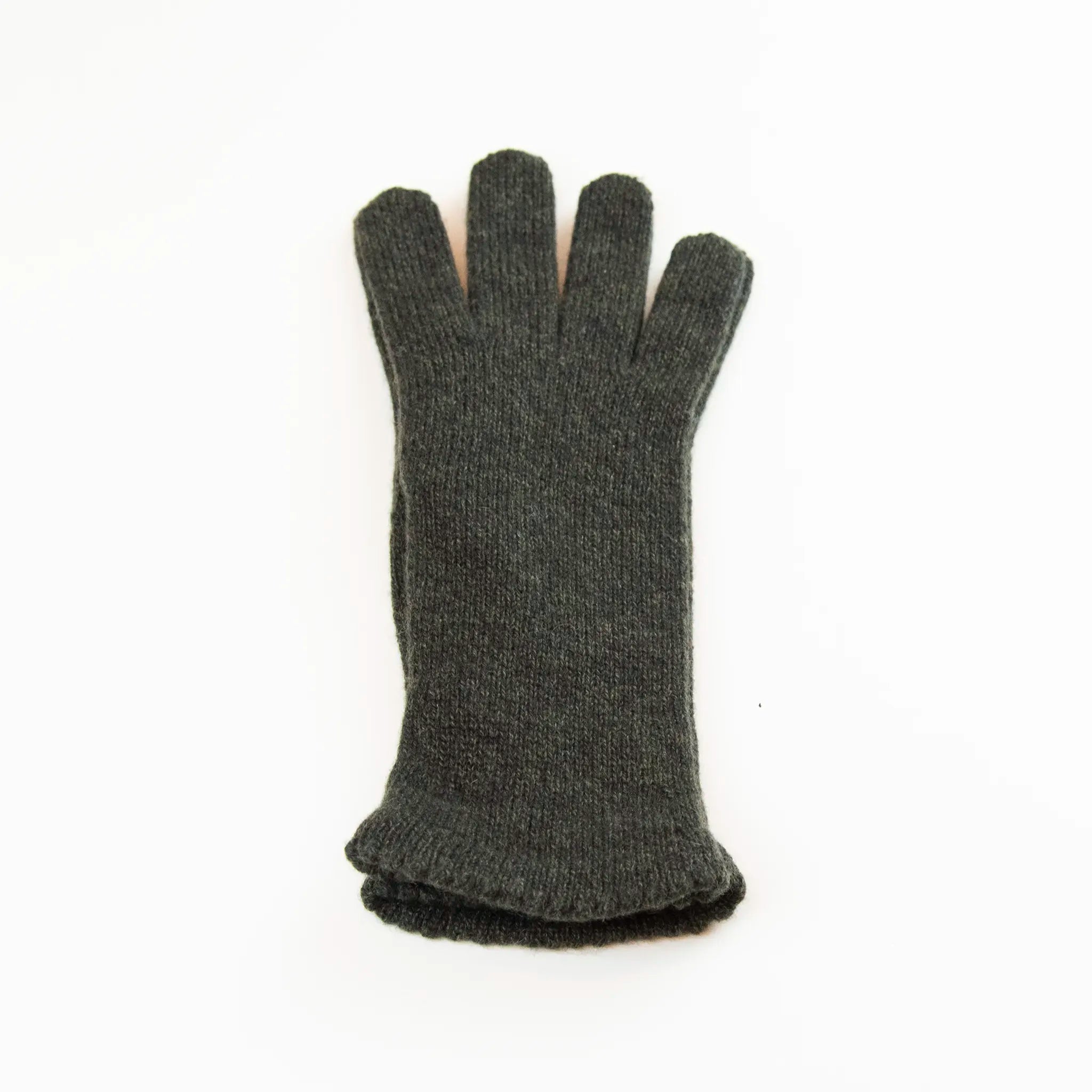 Guanto da donna verde melange in 100% Cashmere, morbido e confortevole, Made in Italy di pregiata manifattura artigianale.