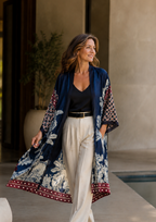 Kimono lungo in Twill di Seta Made in Italy - Sete di Como -