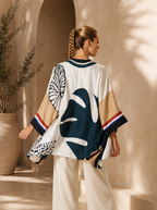 Kimono corto in Twill di Seta Made in Italy - Sete di Como -