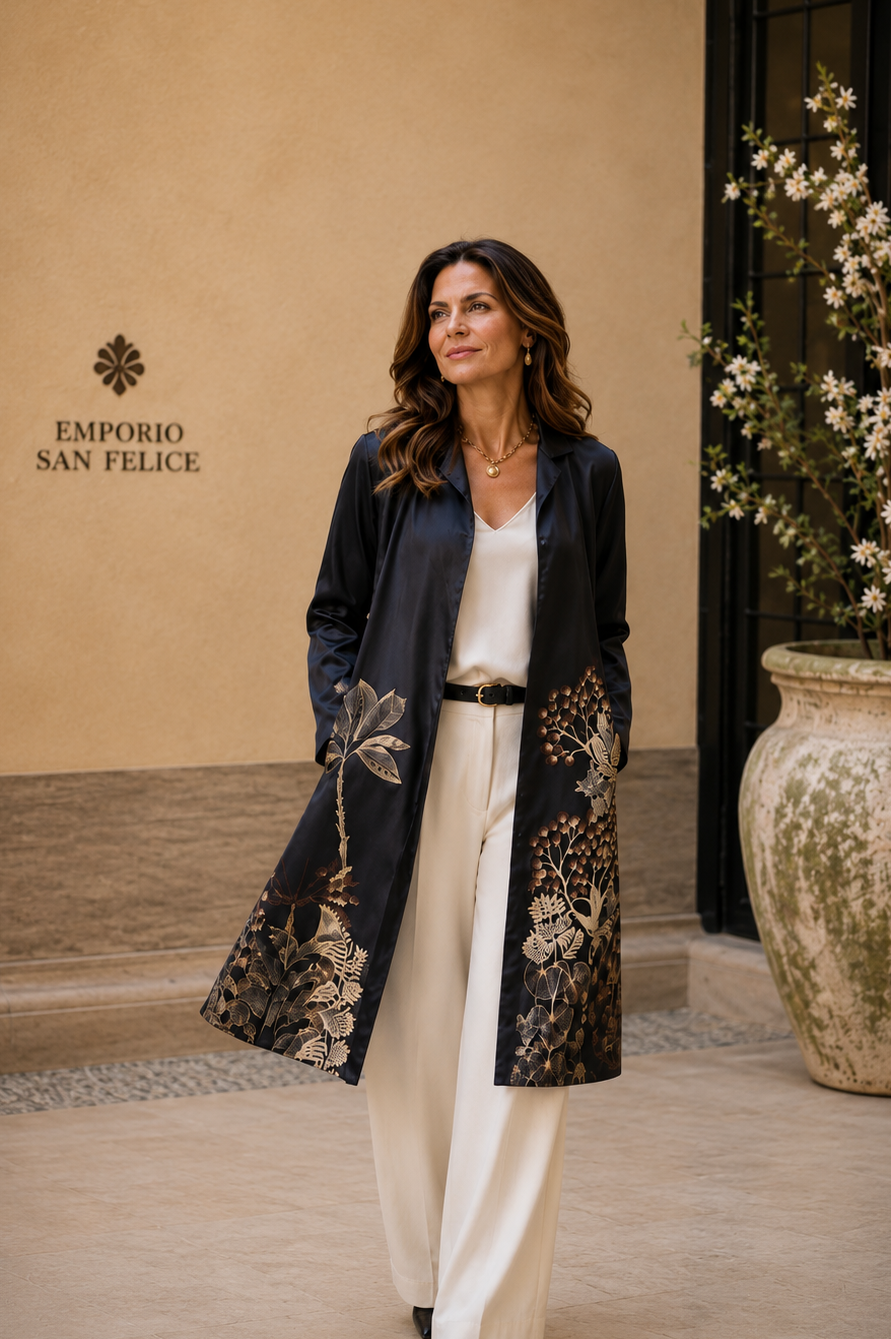 Cardigan “doppio tessuto - double face” Twill di Seta Made in Italy • Sete di Como •