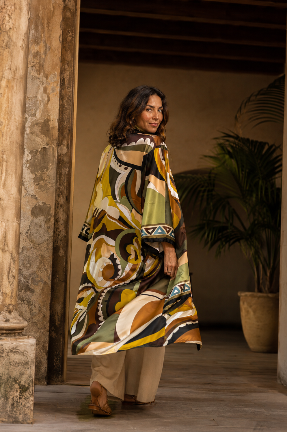 Kimono lungo in Twill di Seta Made in Italy - Sete di Como -