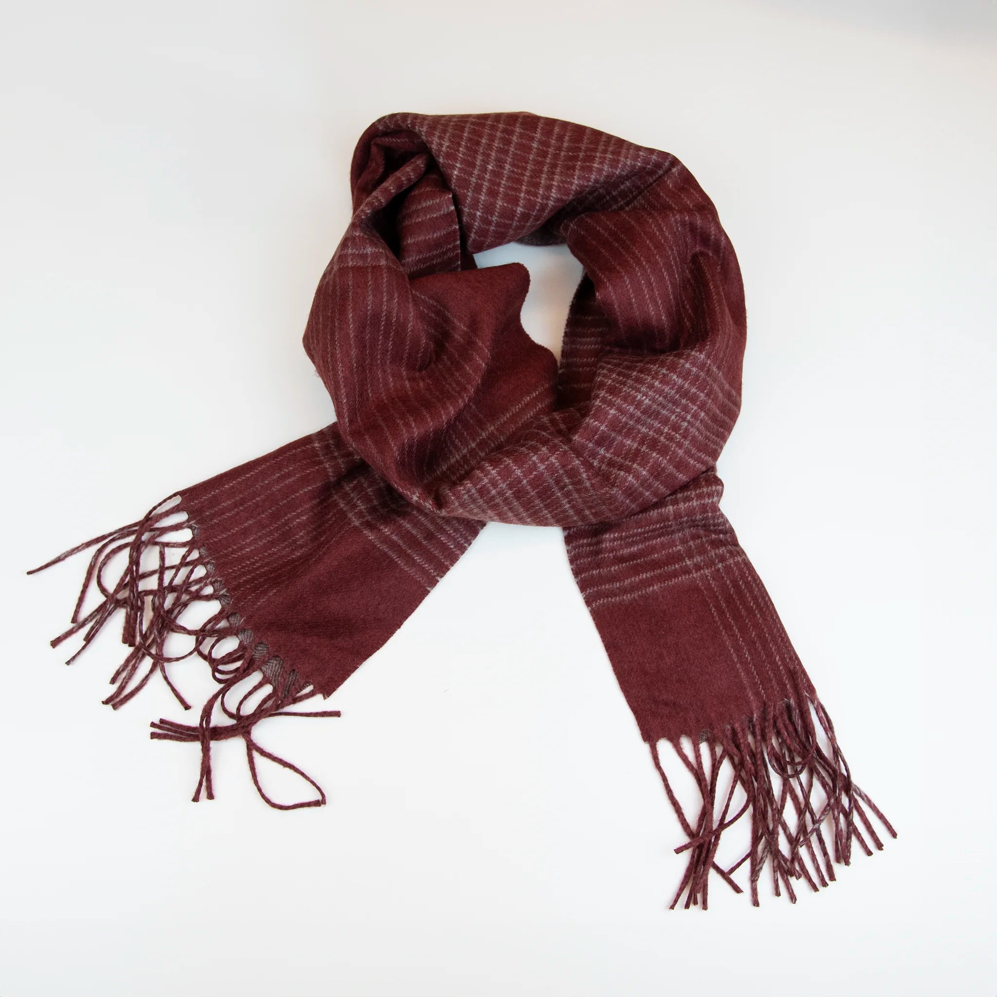 Sciarpa rigata in cashmere e seta