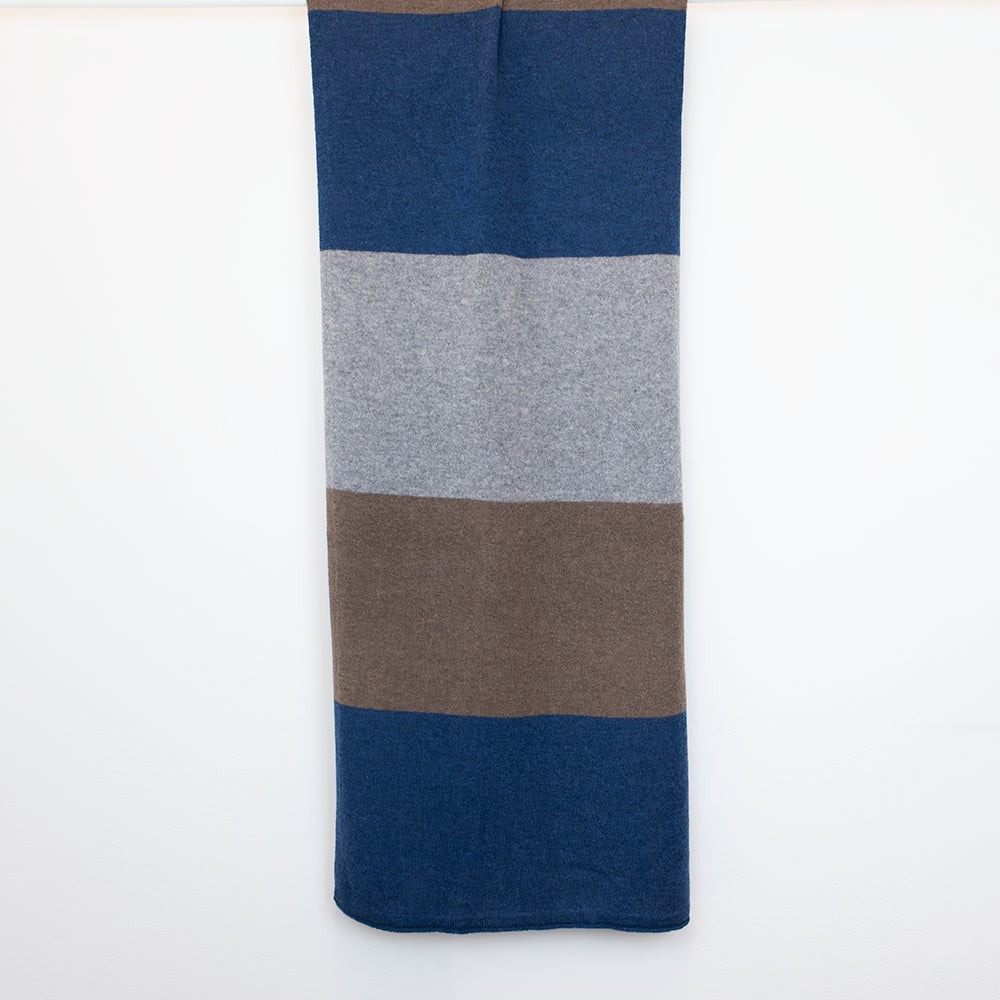 Sciarpa righe in 100% cashmere