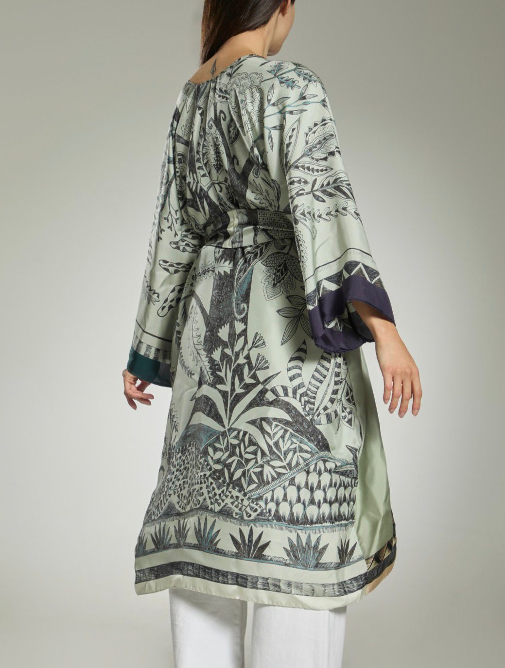 Kimono lungo in Twill di Seta Made in Italy - Sete di Como -