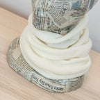 Collo in 100% cashmere panna, versatile, utilizzabile come scaldacollo, fascia per capelli, passamontagna o cappello con sbuffo, Made in Italy, morbido e caldo.